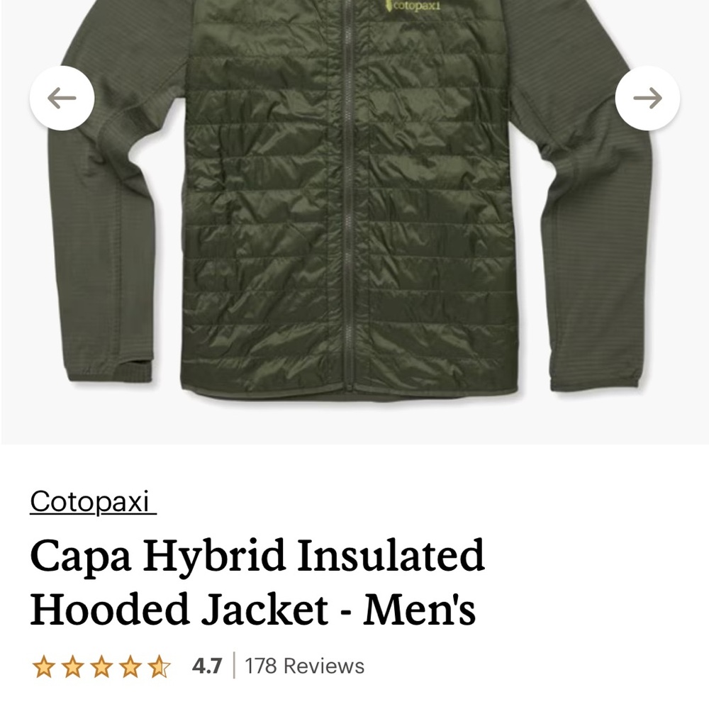 Cotopaxi Men's Olive Insulated Puffer Jacket
